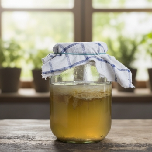 Kombucha wird in Glas hergestellt